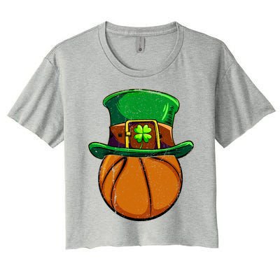 Basketball Leprechaun Shamrock Irish St Patricks Day Gift Women's Crop Top Tee