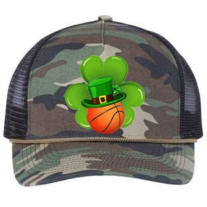 Basketball Leprechaun Shamrock Irish St Patricks Day Gift Retro Rope Trucker Hat Cap