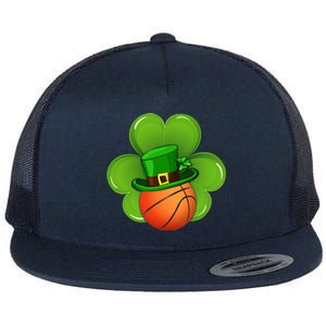 Basketball Leprechaun Shamrock Irish St Patricks Day Gift Flat Bill Trucker Hat