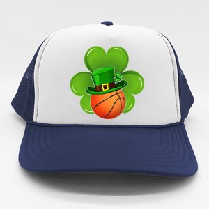 Basketball Leprechaun Shamrock Irish St Patricks Day Gift Trucker Hat