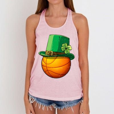 Basketball Leprechaun St Patricks Day Gift Gift Women's Knotted Racerback Tank