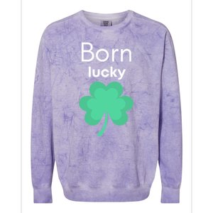 Born Lucky Shamrock Colorblast Crewneck Sweatshirt