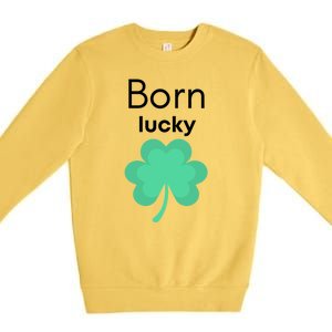 Born Lucky Shamrock Premium Crewneck Sweatshirt