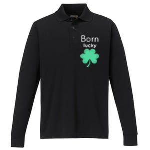 Born Lucky Shamrock Performance Long Sleeve Polo