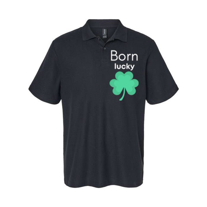 Born Lucky Shamrock Softstyle Adult Sport Polo