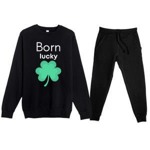 Born Lucky Shamrock Premium Crewneck Sweatsuit Set