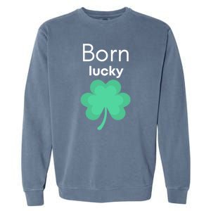 Born Lucky Shamrock Garment-Dyed Sweatshirt