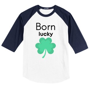 Born Lucky Shamrock Baseball Sleeve Shirt