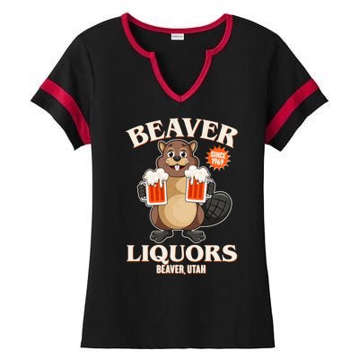 Beaver Liquors Since 1969 Beaver Utah Ladies Halftime Notch Neck Tee