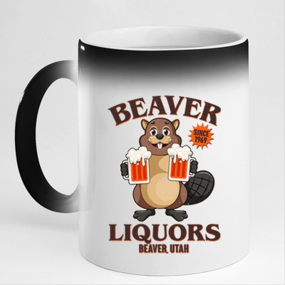 Beaver Liquors Since 1969 Beaver Utah 11oz Black Color Changing Mug