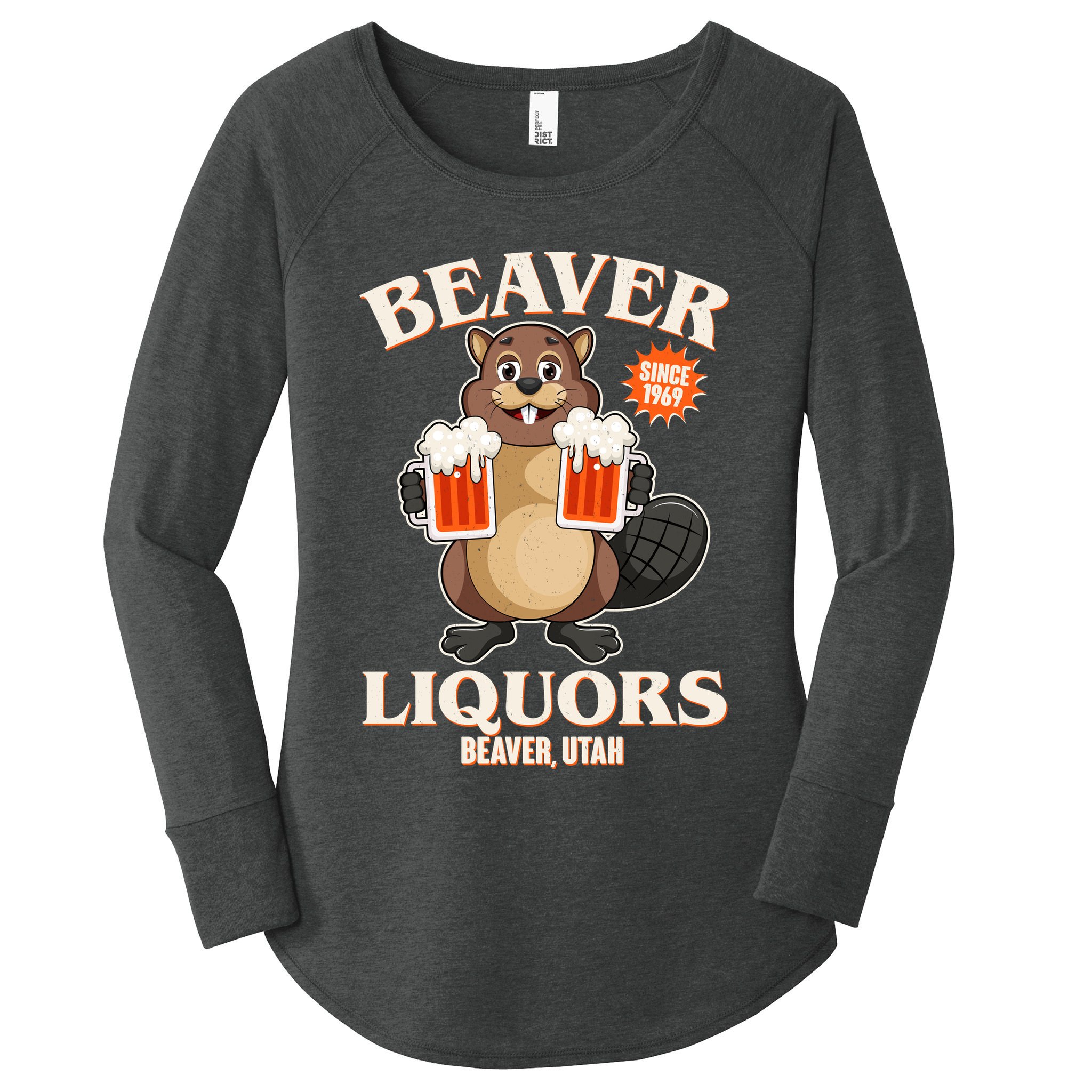 Beaver Liquors Since 1969 Beaver Utah Women's Perfect Tri Tunic Long Sleeve Shirt