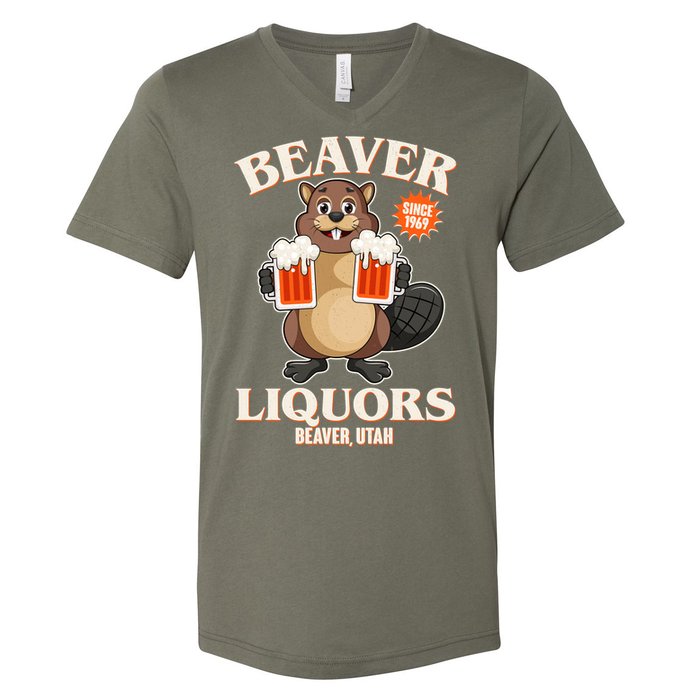 Beaver Liquors Since 1969 Beaver Utah V-Neck T-Shirt