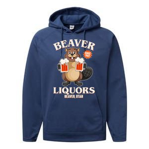 Beaver Liquors Since 1969 Beaver Utah Performance Fleece Hoodie