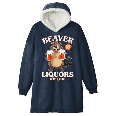 Beaver Liquors Since 1969 Beaver Utah Hooded Wearable Blanket