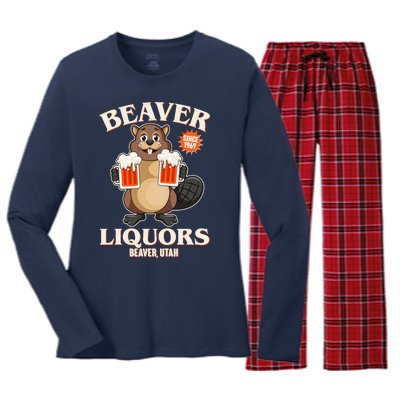 Beaver Liquors Since 1969 Beaver Utah Women's Long Sleeve Flannel Pajama Set 