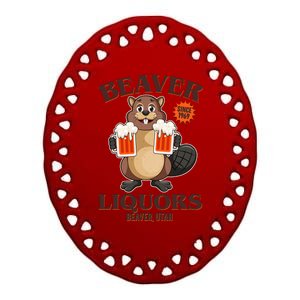 Beaver Liquors Since 1969 Beaver Utah Ceramic Oval Ornament