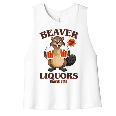 Beaver Liquors Since 1969 Beaver Utah Women's Racerback Cropped Tank