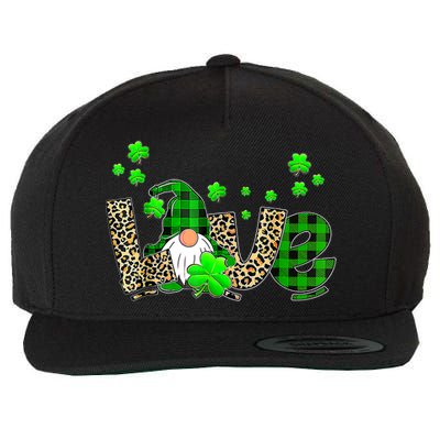 Bleached Love St Patricks Day Gnomes Shamrock Gift Wool Snapback Cap
