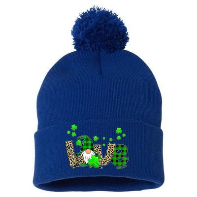 Bleached Love St Patricks Day Gnomes Shamrock Gift Pom Pom 12in Knit Beanie