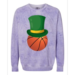 Basketball Leprechaun St Patrick's Day Sport Funny Gift Colorblast Crewneck Sweatshirt