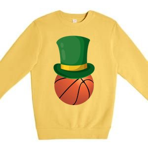 Basketball Leprechaun St Patrick's Day Sport Funny Gift Premium Crewneck Sweatshirt