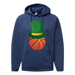 Basketball Leprechaun St Patrick's Day Sport Funny Gift Performance Fleece Hoodie