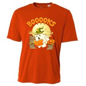 Books Lover Spooky Ghost Reading Book Halloween Costume Funny Gift Cooling Performance Crew T-Shirt