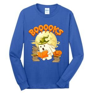 Books Lover Spooky Ghost Reading Book Halloween Costume Funny Gift Tall Long Sleeve T-Shirt