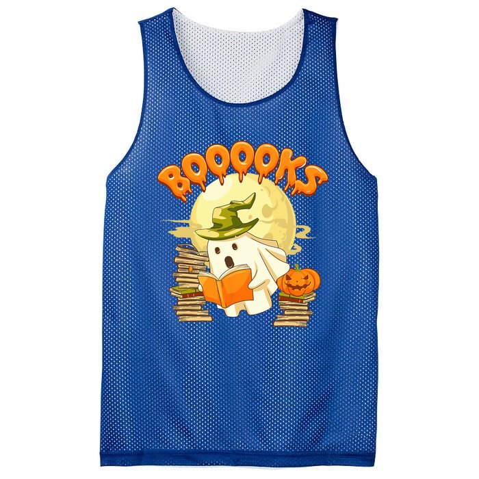 Books Lover Spooky Ghost Reading Book Halloween Costume Funny Gift Mesh Reversible Basketball Jersey Tank