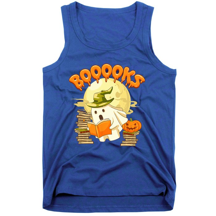 Books Lover Spooky Ghost Reading Book Halloween Costume Funny Gift Tank Top