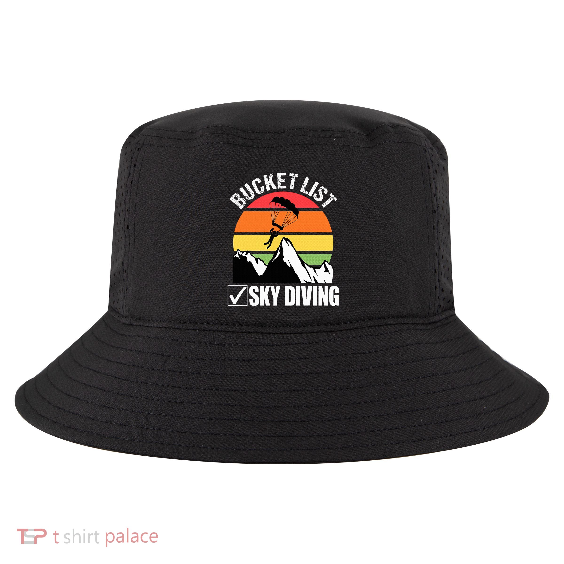 Bucket List Sky Diving Vintage Skydiver Skydiving Parachute Cool Comfort Performance Bucket Hat