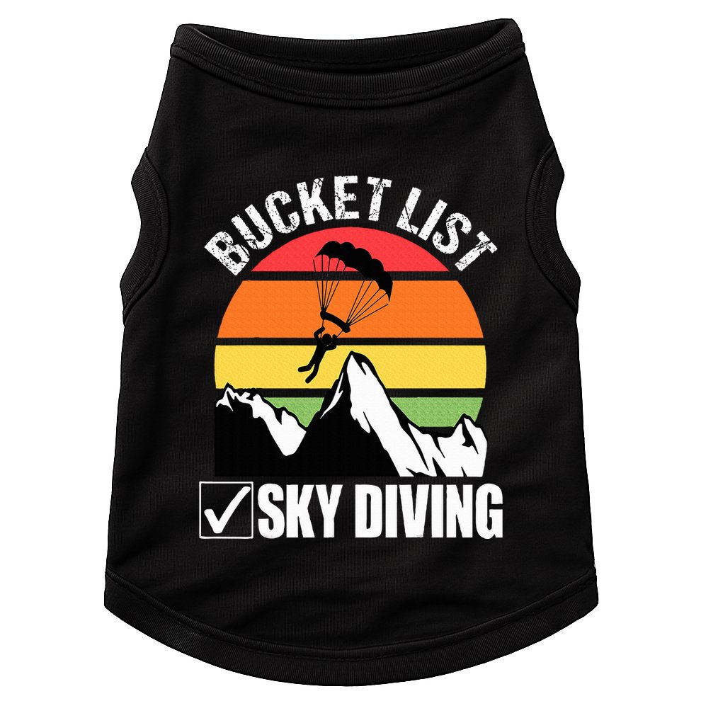 Bucket List Sky Diving Vintage Skydiver Skydiving Parachute Doggie Tank