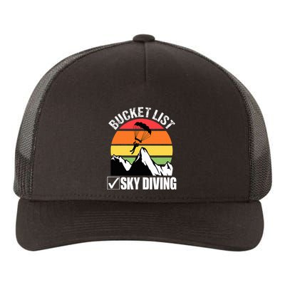 Bucket List Sky Diving Vintage Skydiver Skydiving Parachute Yupoong Adult 5-Panel Trucker Hat