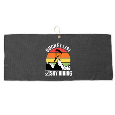 Bucket List Sky Diving Vintage Skydiver Skydiving Parachute Large Microfiber Waffle Golf Towel