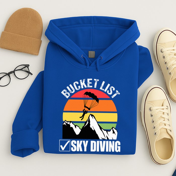 Bucket List Sky Diving Vintage Skydiver Skydiving Parachute Hoodie