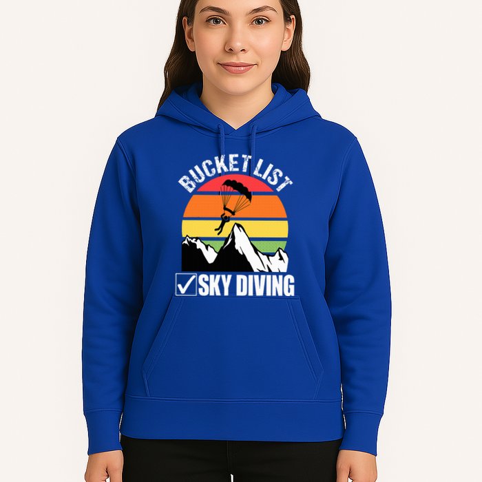 Bucket List Sky Diving Vintage Skydiver Skydiving Parachute Hoodie