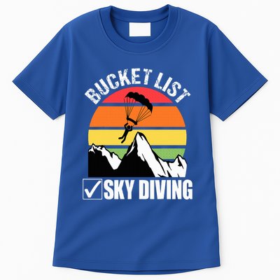 Bucket List Sky Diving Vintage Skydiver Skydiving Parachute Tall T-Shirt