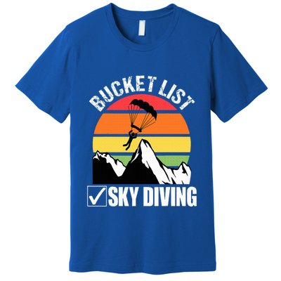 Bucket List Sky Diving Vintage Skydiver Skydiving Parachute Premium T-Shirt