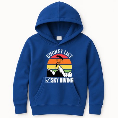 Bucket List Sky Diving Vintage Skydiver Skydiving Parachute Kids Hoodie