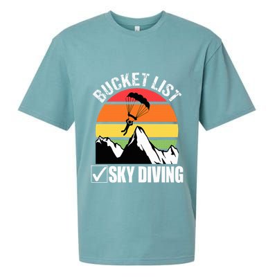 Bucket List Sky Diving Vintage Skydiver Skydiving Parachute Sueded Cloud Jersey T-Shirt