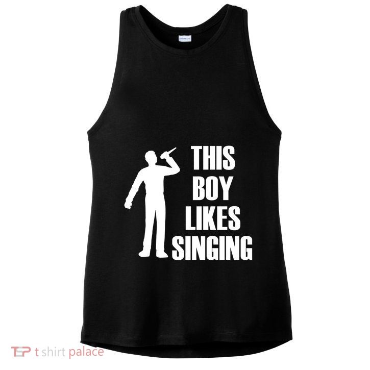 Boy Likes Singing Voice Coach Music Teacher Gift Ladies PosiCharge Tri-Blend Wicking Tank