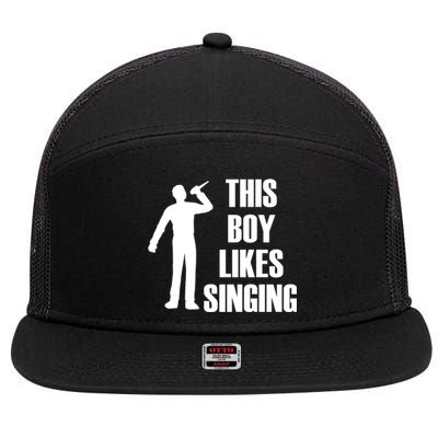 Boy Likes Singing Voice Coach Music Teacher Gift 7 Panel Mesh Trucker Snapback Hat