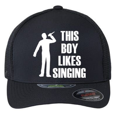 Boy Likes Singing Voice Coach Music Teacher Gift Flexfit Unipanel Trucker Cap