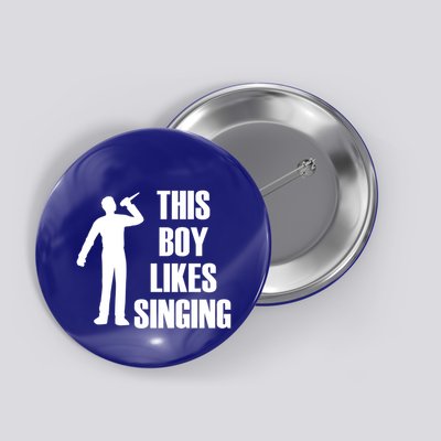 Boy Likes Singing Voice Coach Music Teacher Gift Button