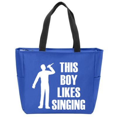 Boy Likes Singing Voice Coach Music Teacher Gift Zip Tote Bag
