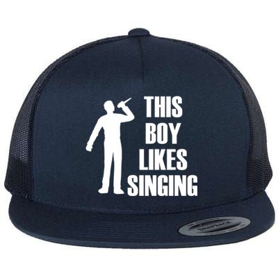 Boy Likes Singing Voice Coach Music Teacher Gift Flat Bill Trucker Hat