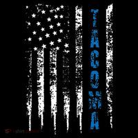 Blue Line Tacoma Distressed National Police Week Tall T-Shirt