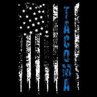 Blue Line Tacoma Distressed National Police Week Drawstring Bag