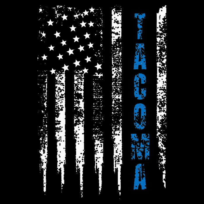 Blue Line Tacoma Distressed National Police Week Drawstring Bag
