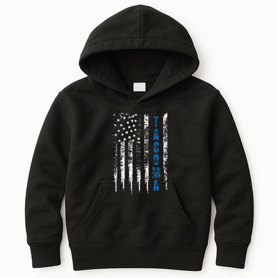 Blue Line Tacoma Distressed National Police Week Kids Hoodie